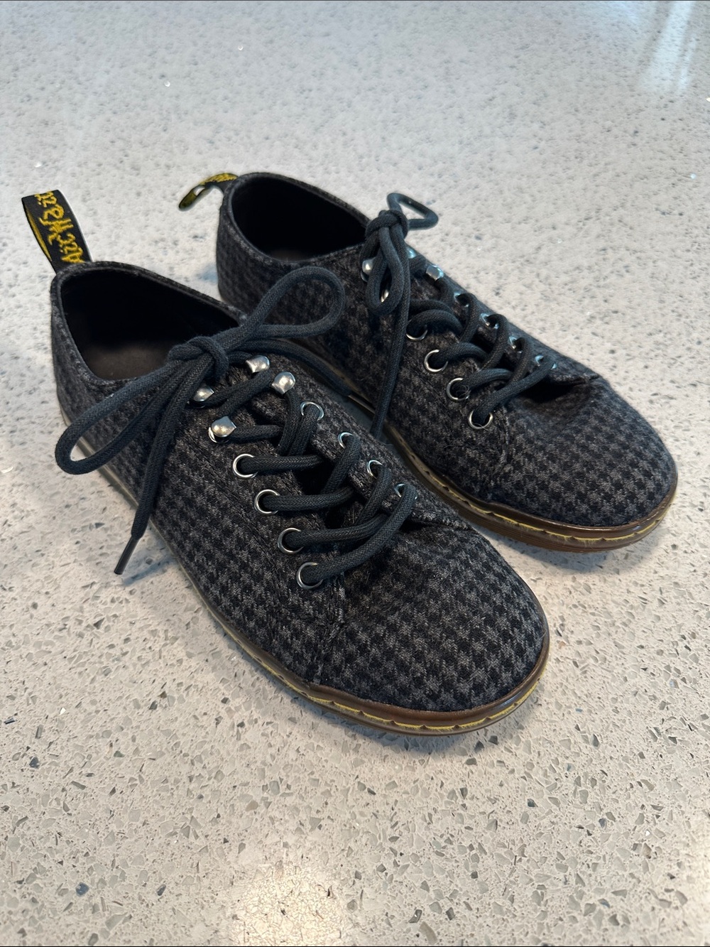 Dr. Martens Black Houndstooth Casual Oxford Shoe